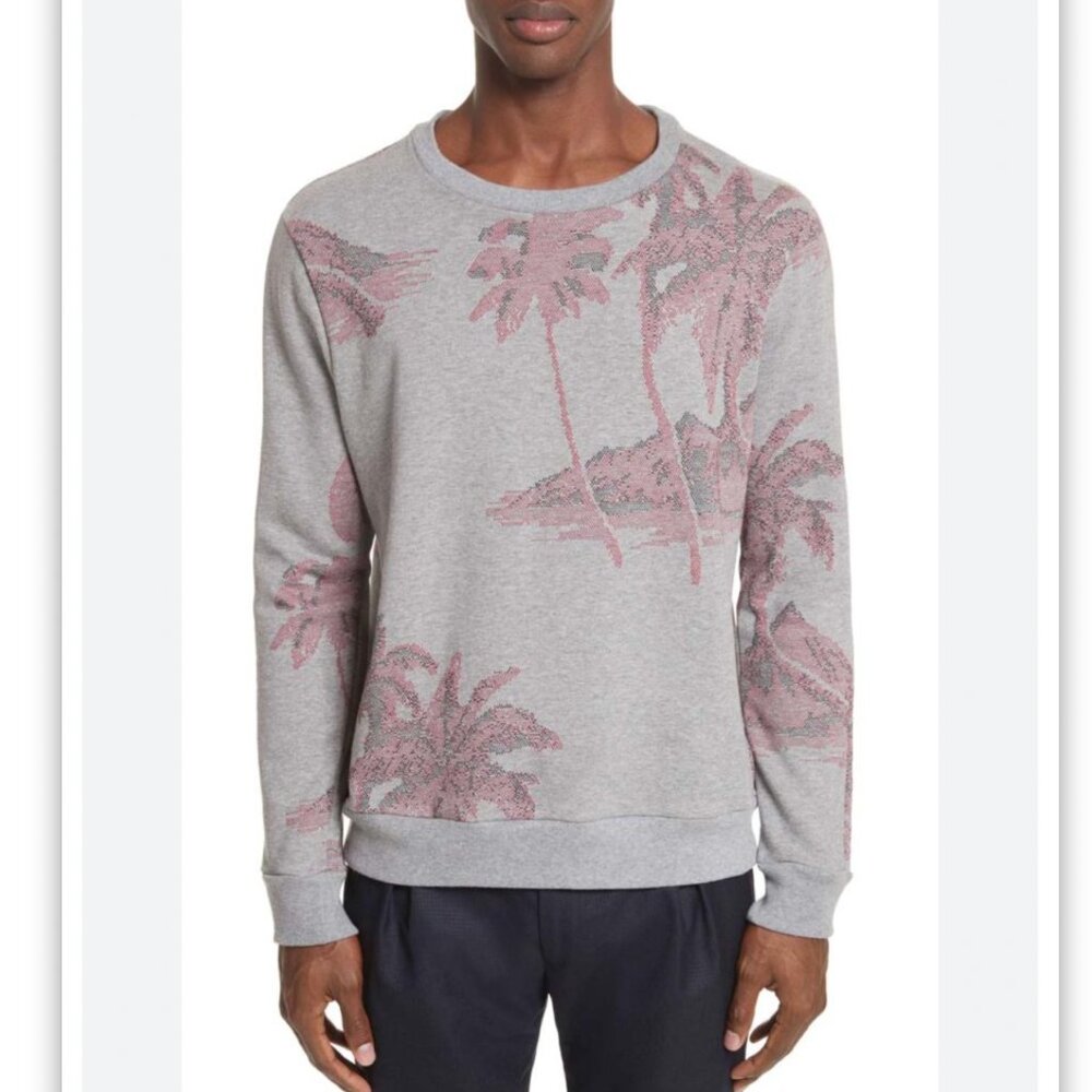Gray and Pink Palm Tree Men's Shirt